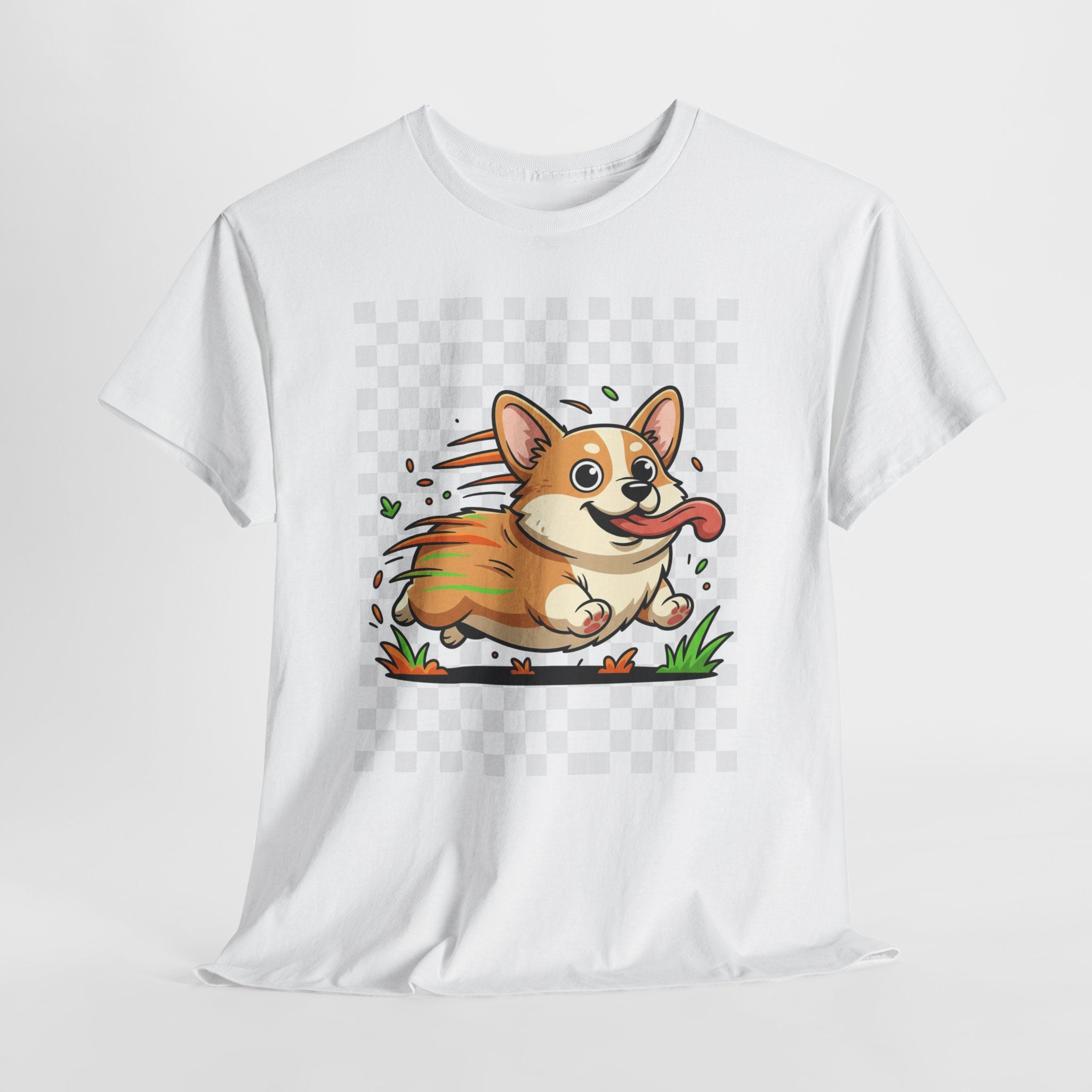 Corgi Running Cartoon T-Shirt — Cute Pembroke Welsh Corgi Dog Tee