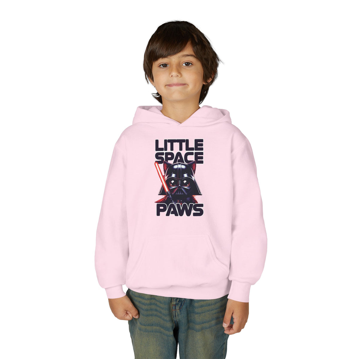Little Jedi Paws Youth Hoodie – Kids Star Wars-Inspired Cat Graphic Hooded Sweatshirt