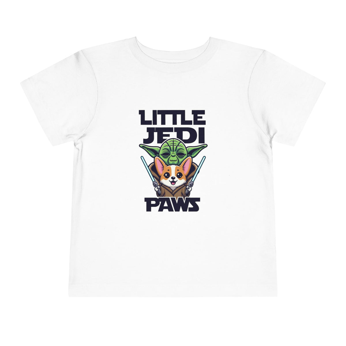 Toddler Tee — "Little Jedi Paws" Corgi Lightsaber Graphic