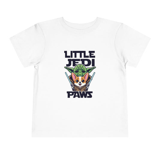 Toddler Tee — "Little Jedi Paws" Corgi Lightsaber Graphic