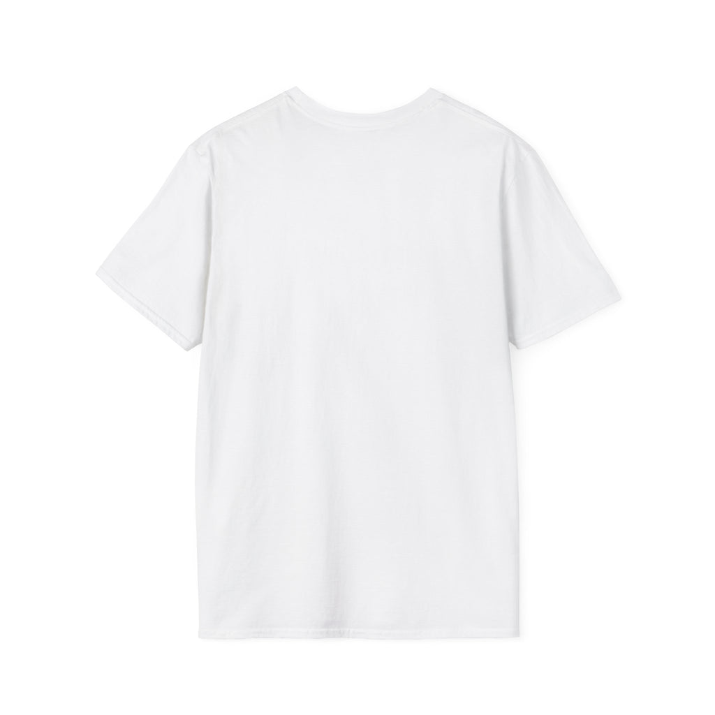 White T-shirt featuring a plain back design, suitable for casual wear and pet lovers.