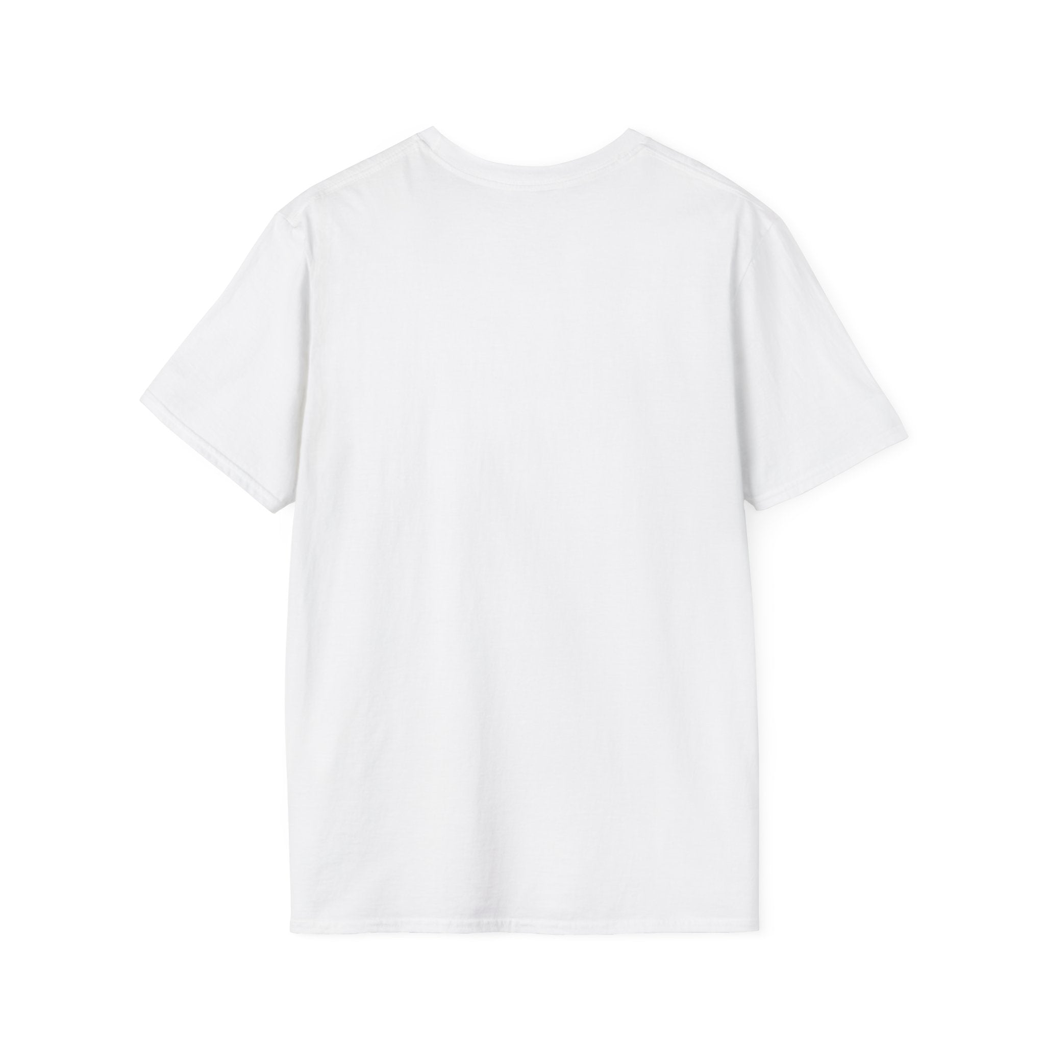 White T-shirt featuring a plain back design, suitable for casual wear and pet lovers.