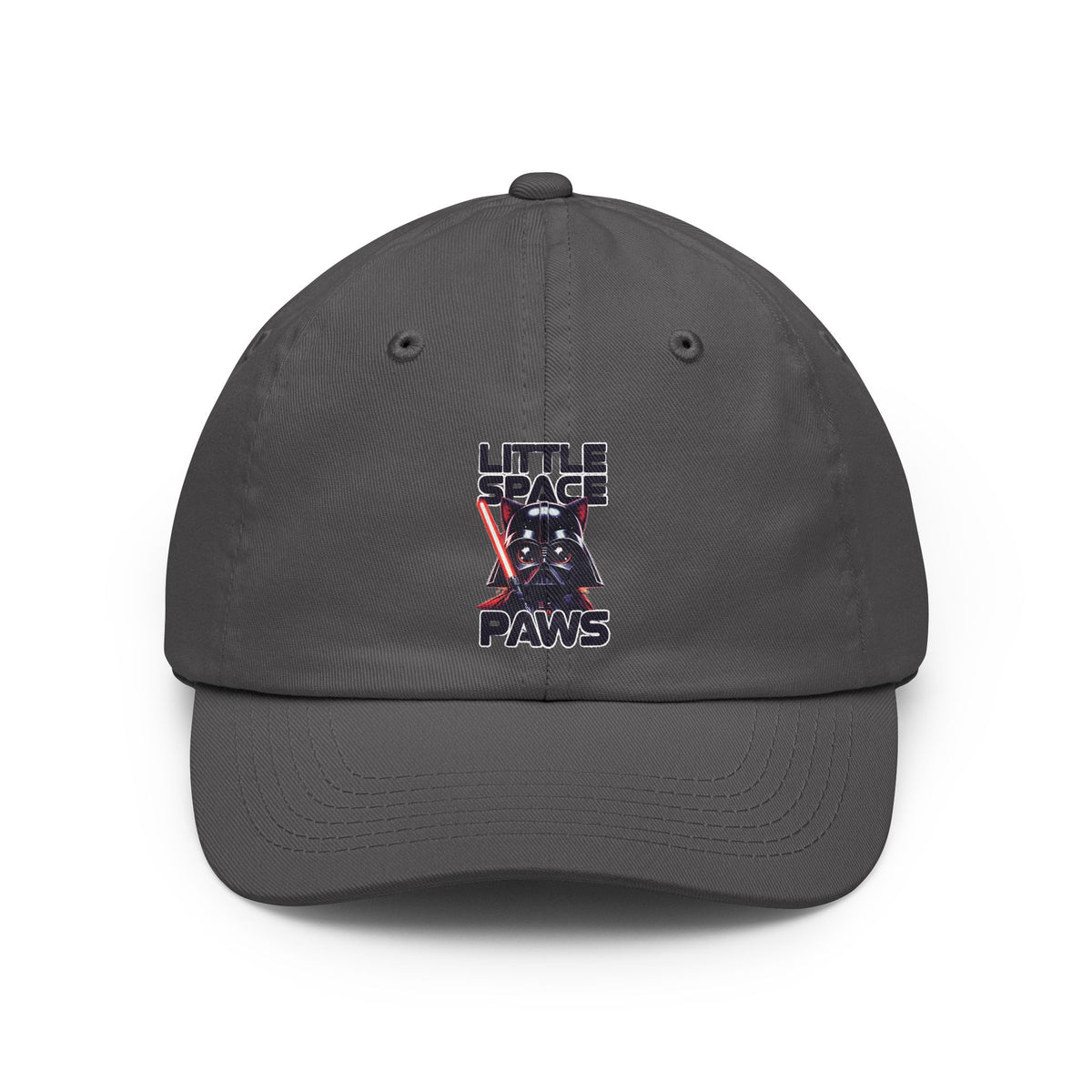 Dad Hat - "Little Space Paws" Embroidered Star Wars-Inspired Cat Vader Cap