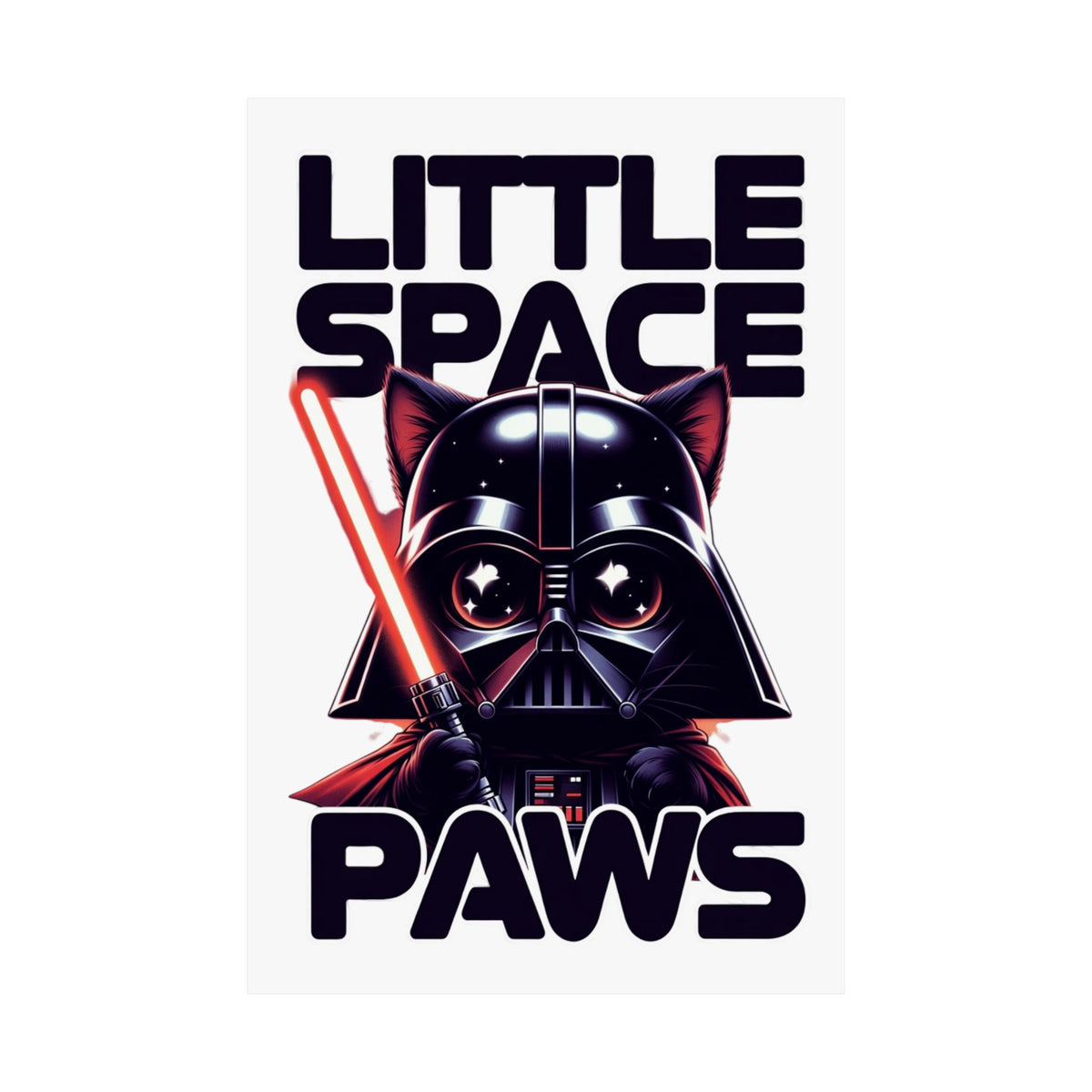 Little Space Paws Matte Poster — Cute Darth Vader Cat Wall Art