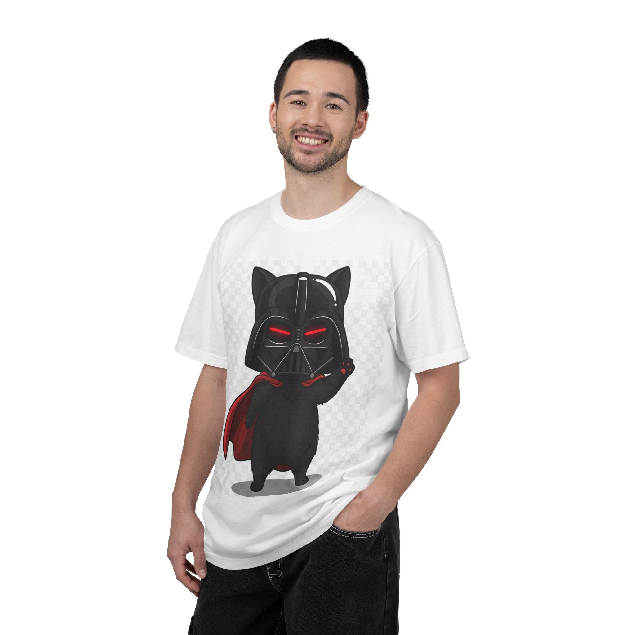 Darth Vader Cat T-Shirt — Black Cat with Red Lightsaber (Star Wars Parody)