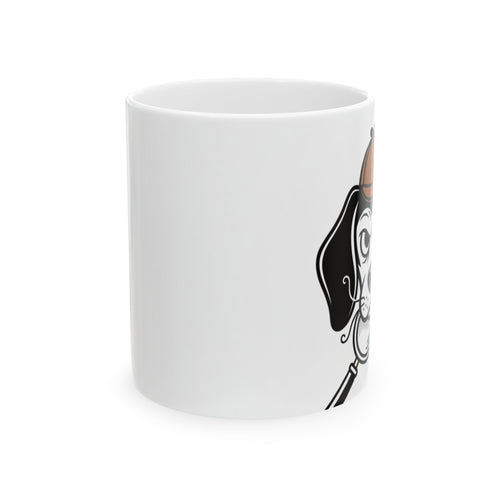 Beagle Detective Ceramic Mug & Tea Cup — Cute Noir Pet Illustration (11oz/15oz)