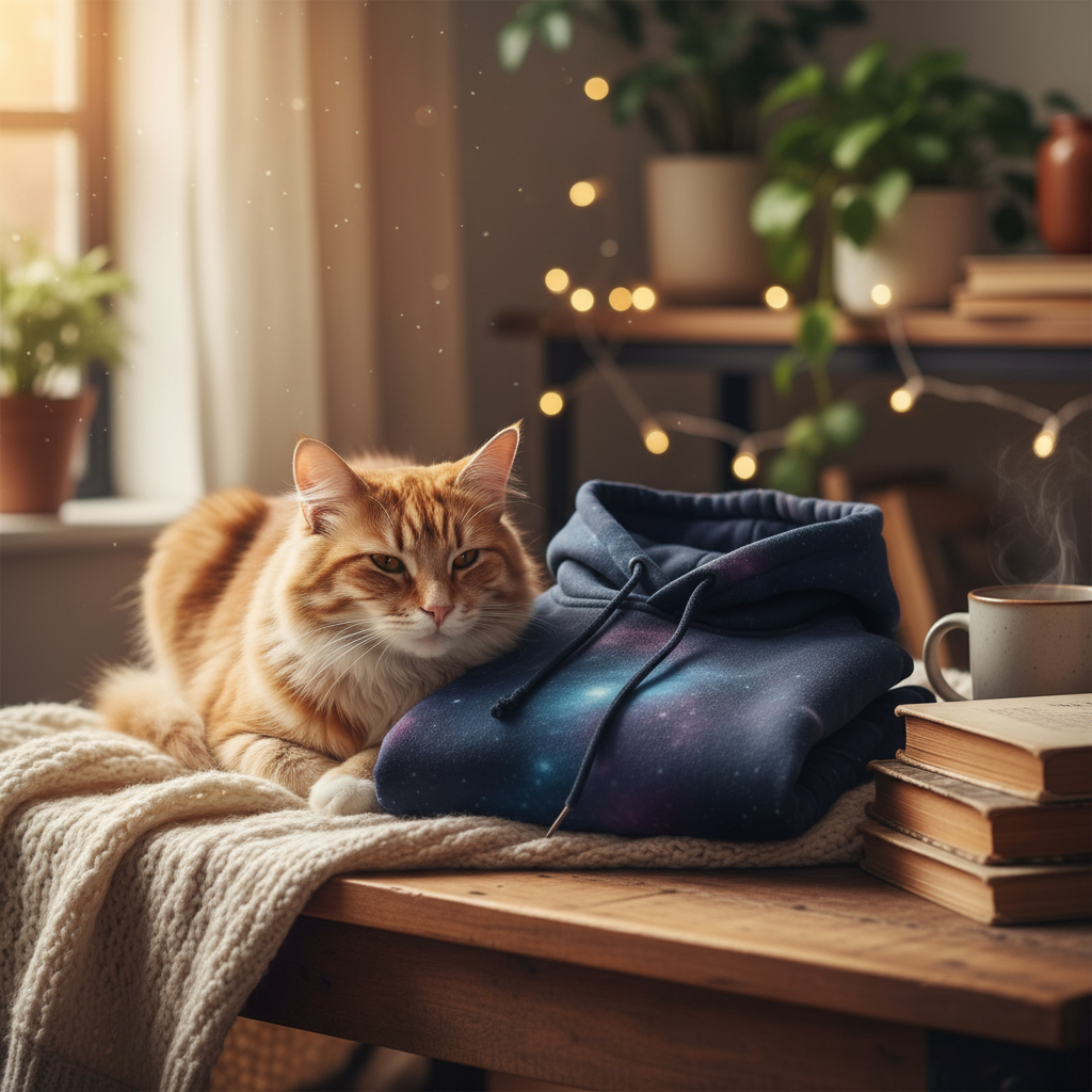 Cat with hoodie