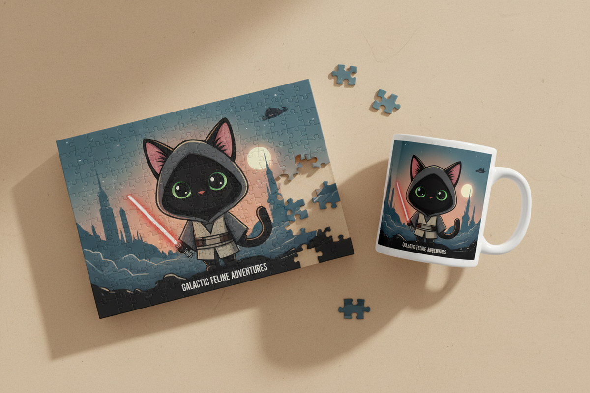 Darth Cat Puzzle & Mug Set