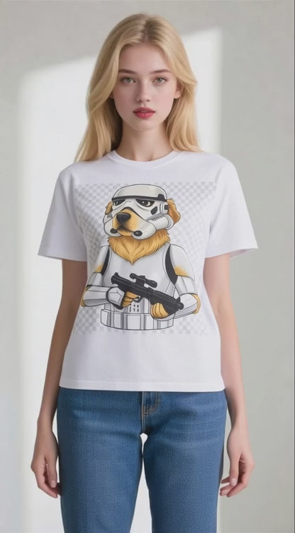 Stormdog Soldier T-Shirt — Cute Dog in Stormtrooper Armor Graphic Tee