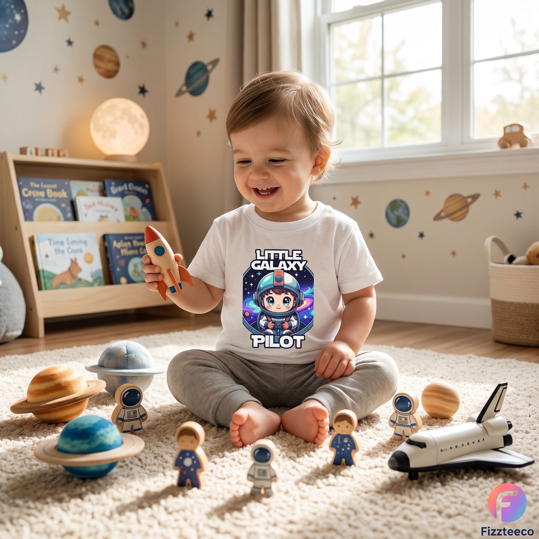 Little Galaxy Pilot Kids T-Shirt - Cute Space Astronaut Tee
