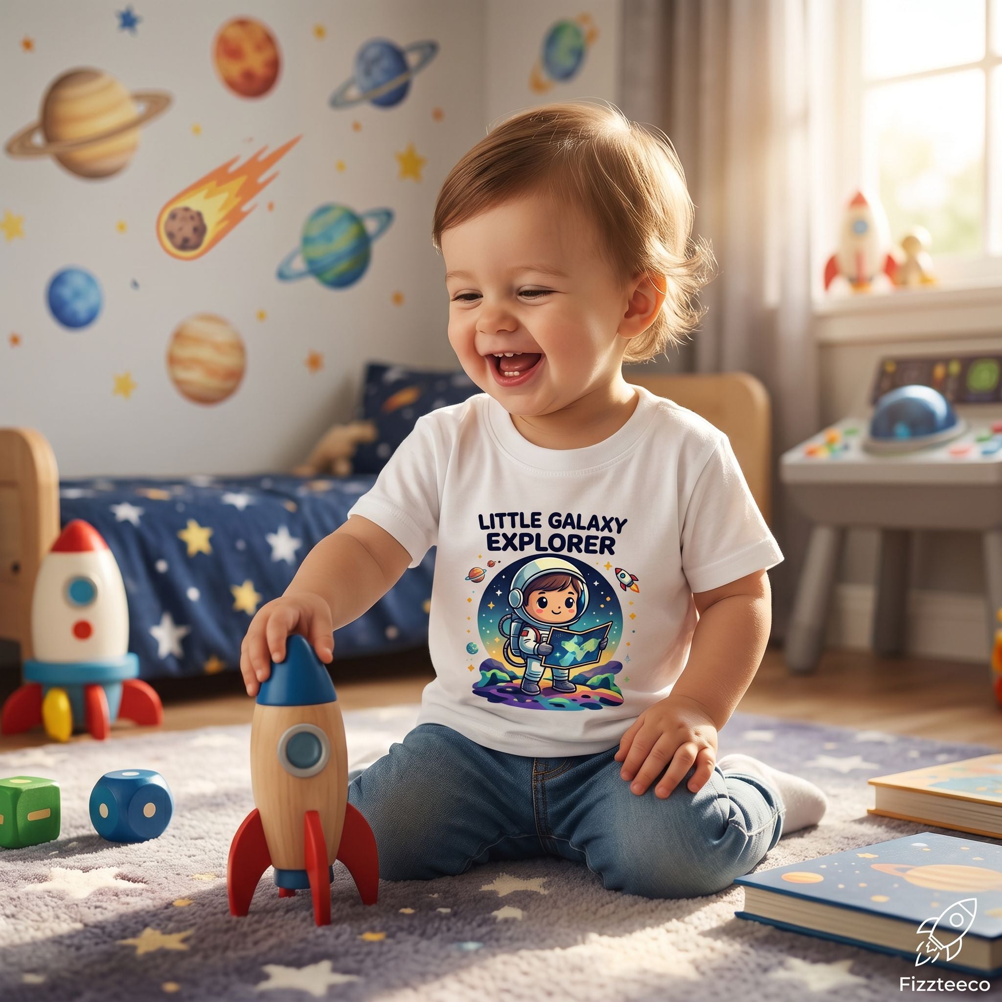 Kids T-Shirt – Cute Space Explorer Adventure Tee for Boys & Girls